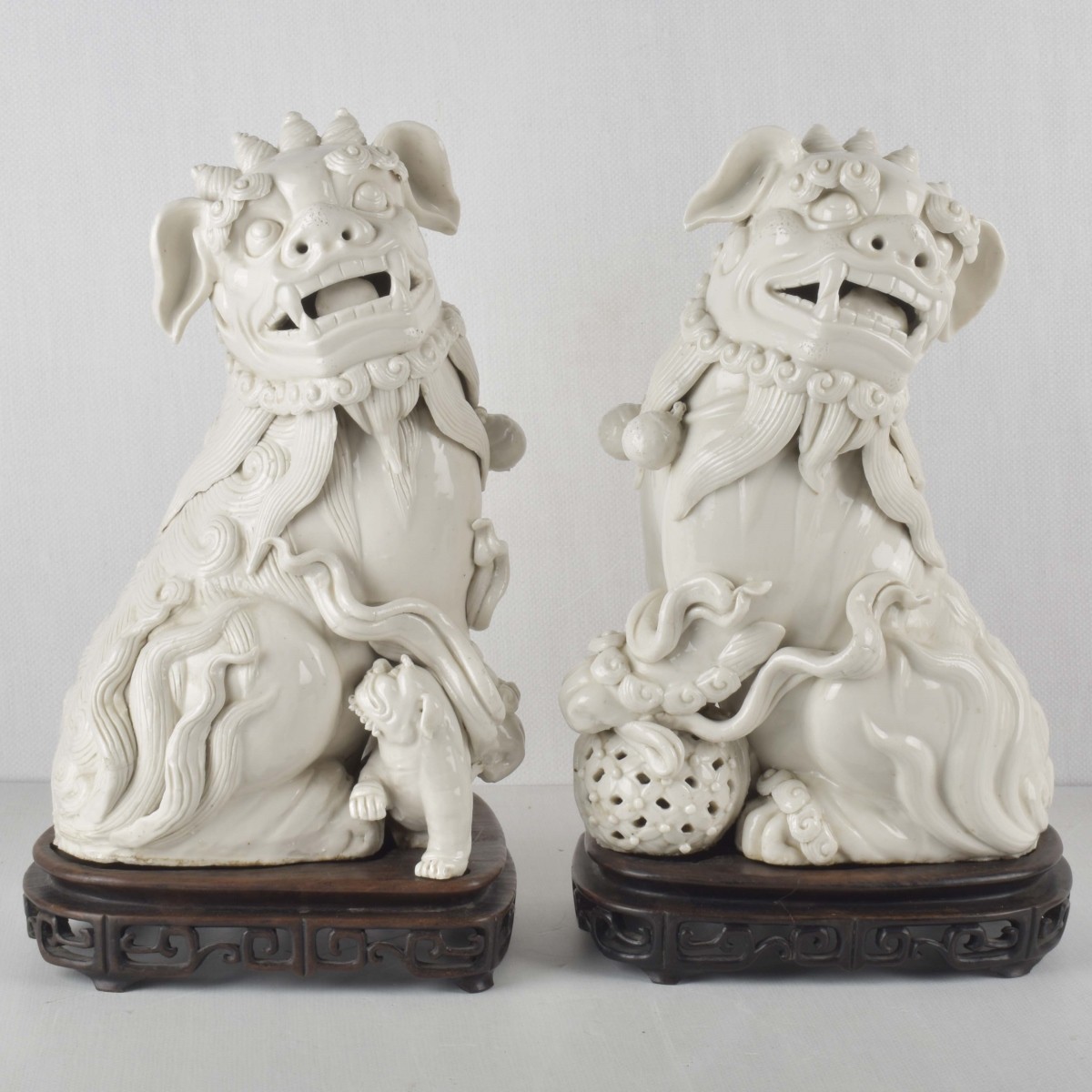 Chinese Blanc de Chine Foo Dogs