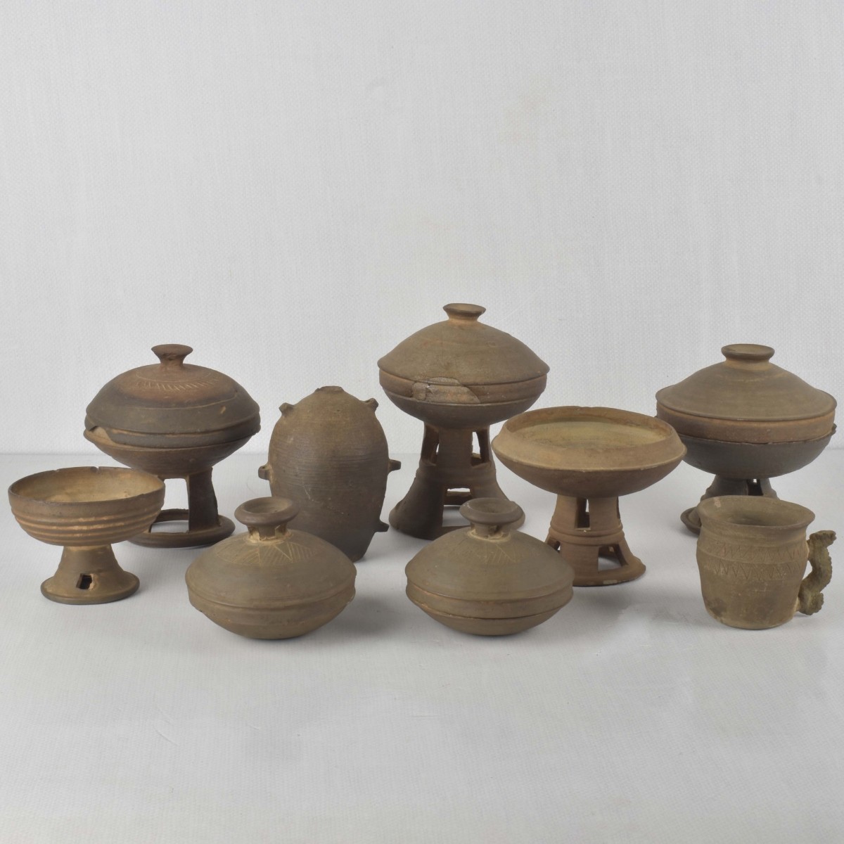 Korean Ash Glazed Pottery Pieces