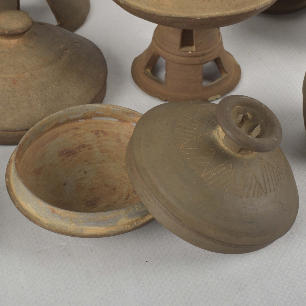 Korean Ash Glazed Pottery Pieces