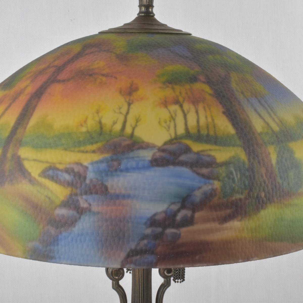 Handel-style Reverse Painted Glass Lamp