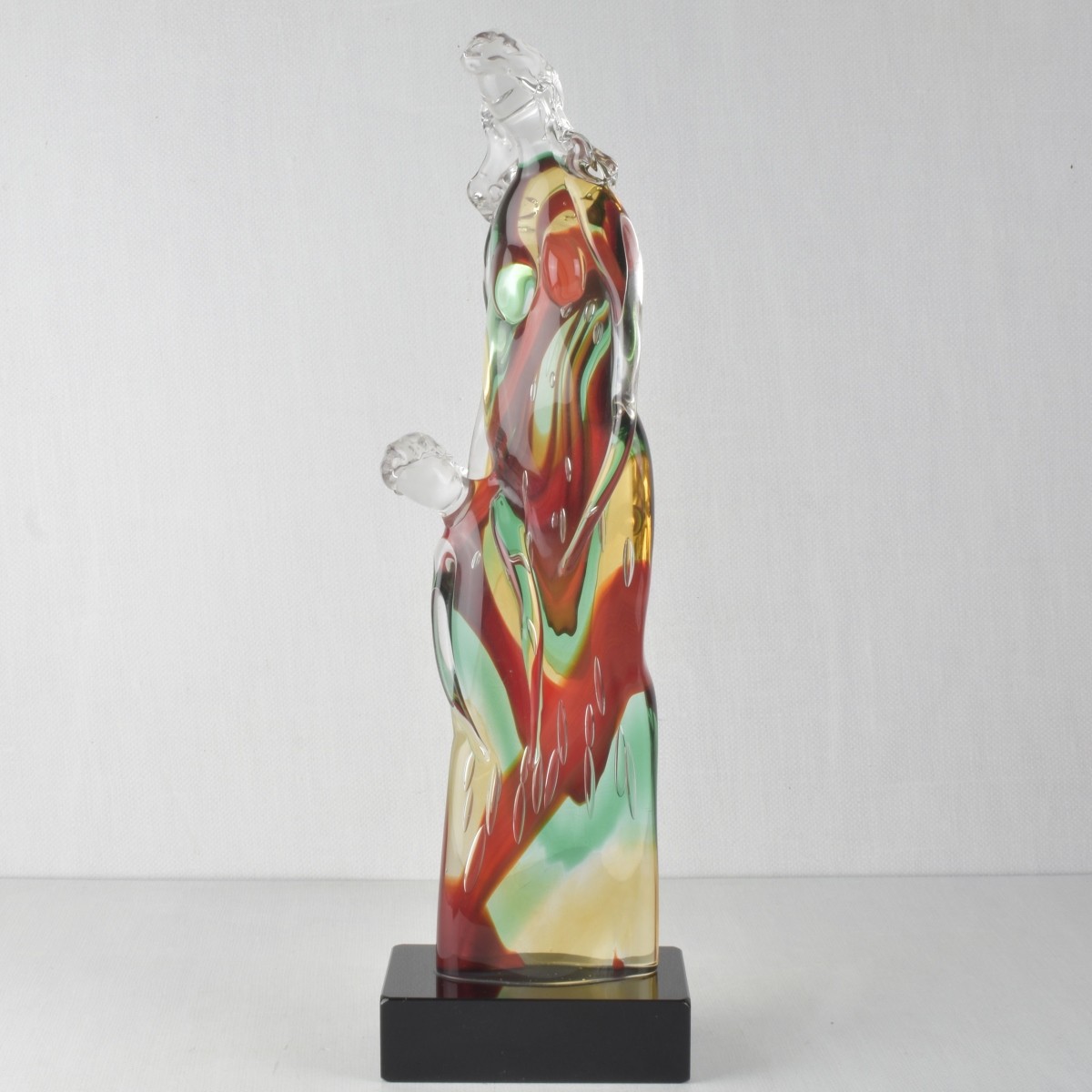 Modern Art Glass Sculpture of Mother and Child