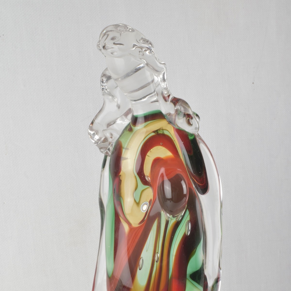Modern Art Glass Sculpture of Mother and Child