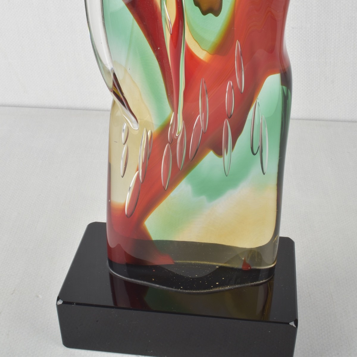 Modern Art Glass Sculpture of Mother and Child