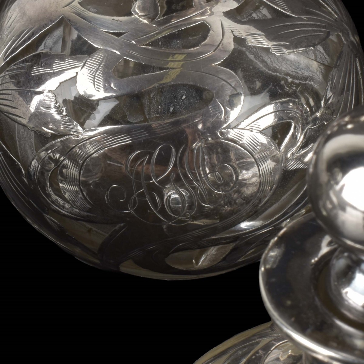Art Nouveau Silver Overlay Bottles