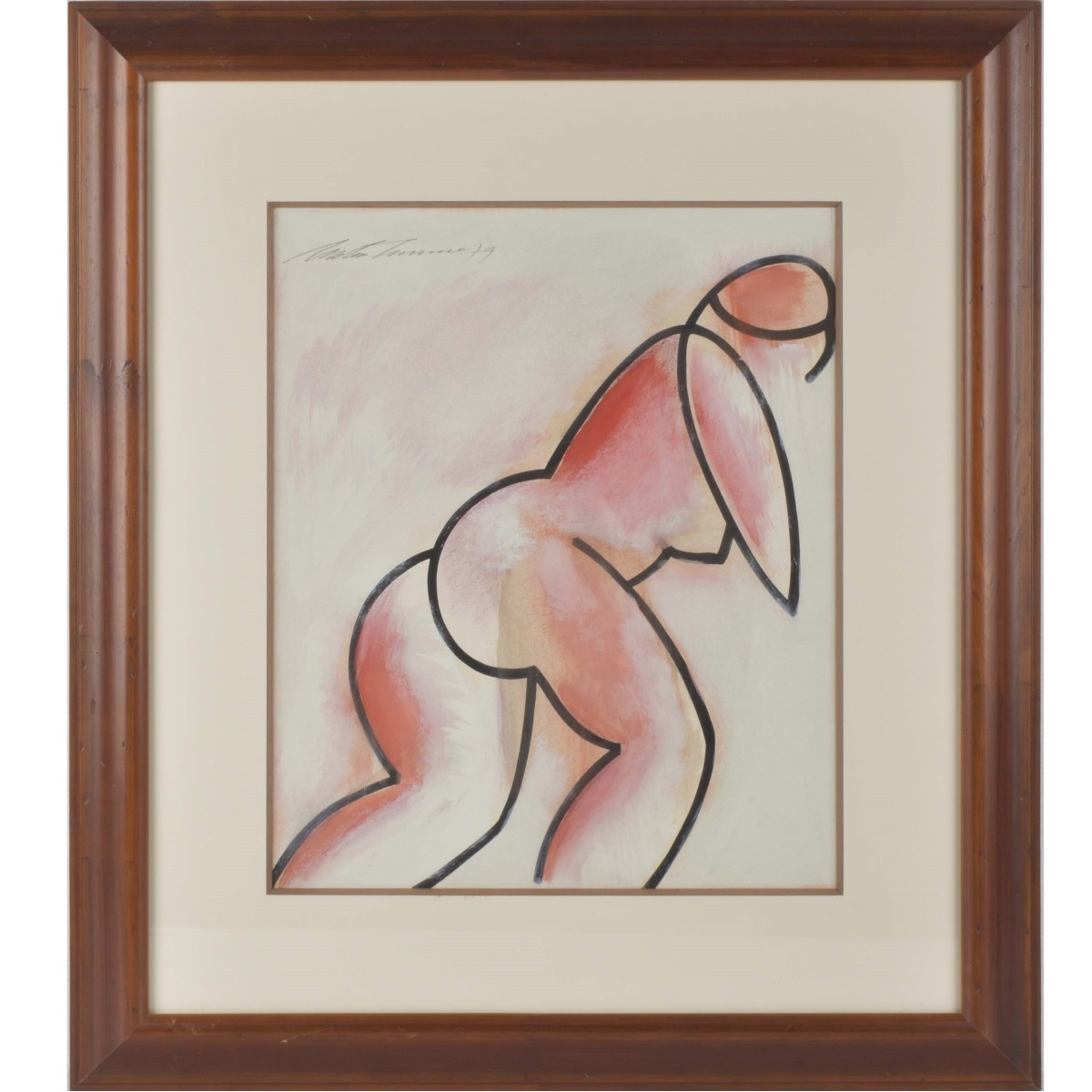 Abstract Watercolor of a Nude