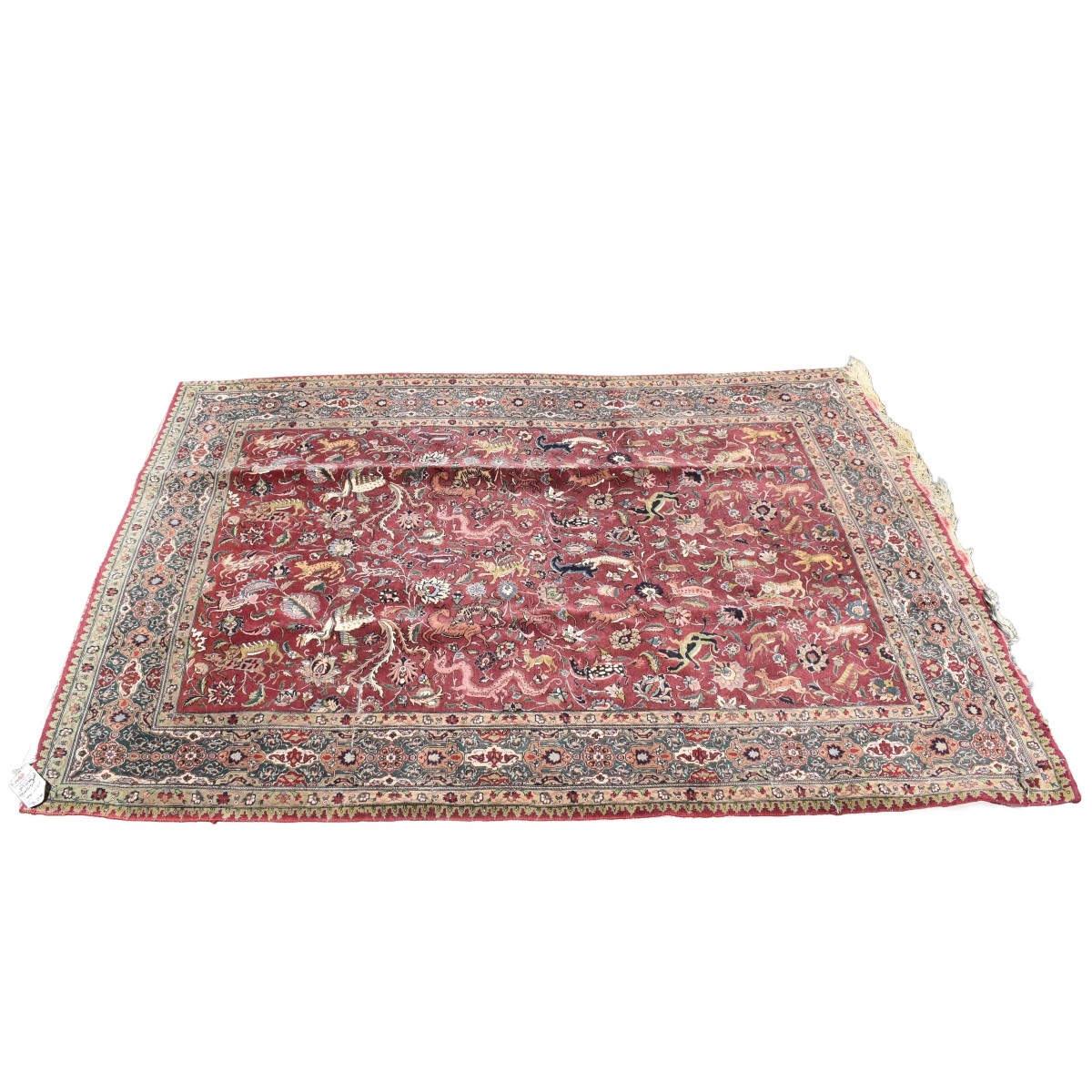 Antique Persian Tabriz Wood Rug