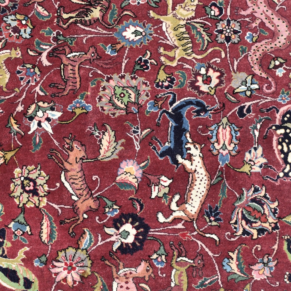 Antique Persian Tabriz Wood Rug