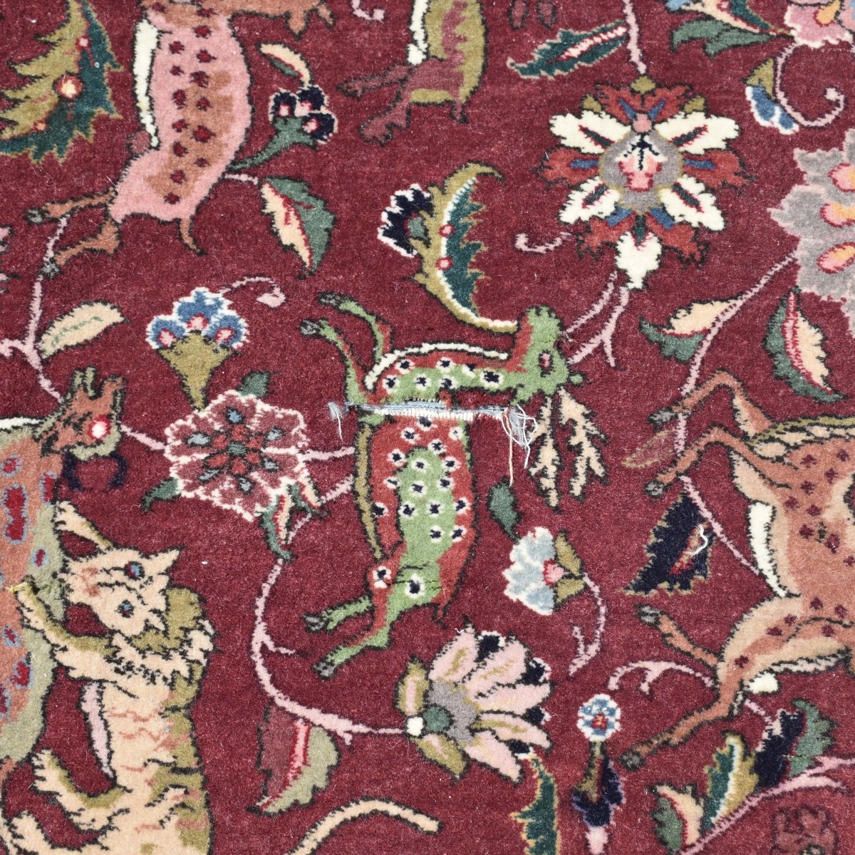 Antique Persian Tabriz Wood Rug