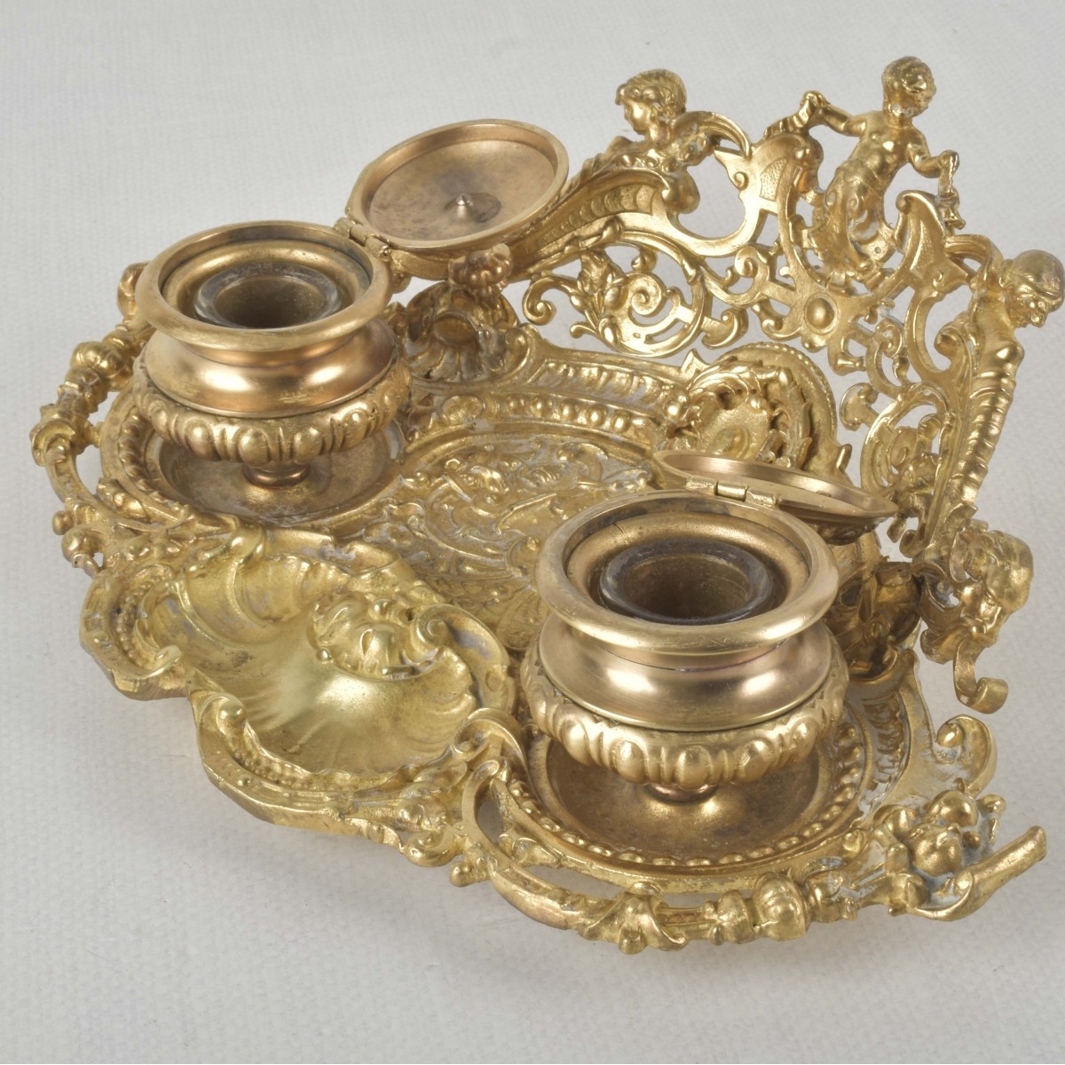 Gilt Bronze Double Ink Well