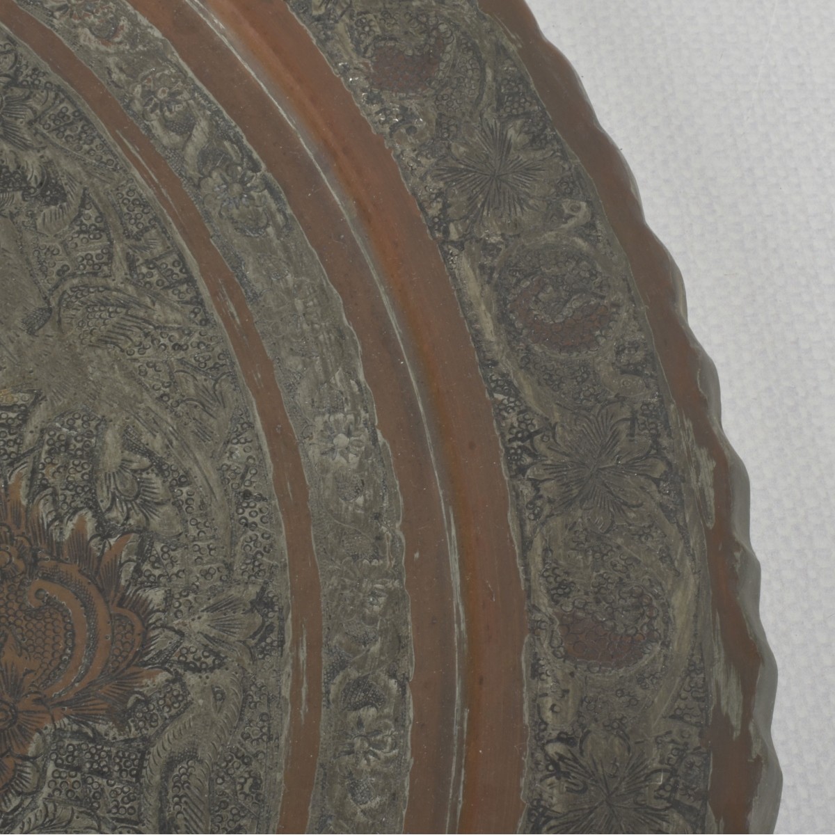 Vintage Islamic Repousse Metal Tray