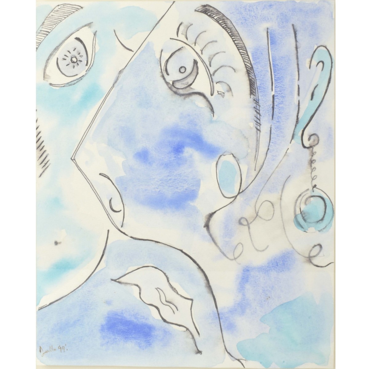 Abstract Watercolor on Paper
