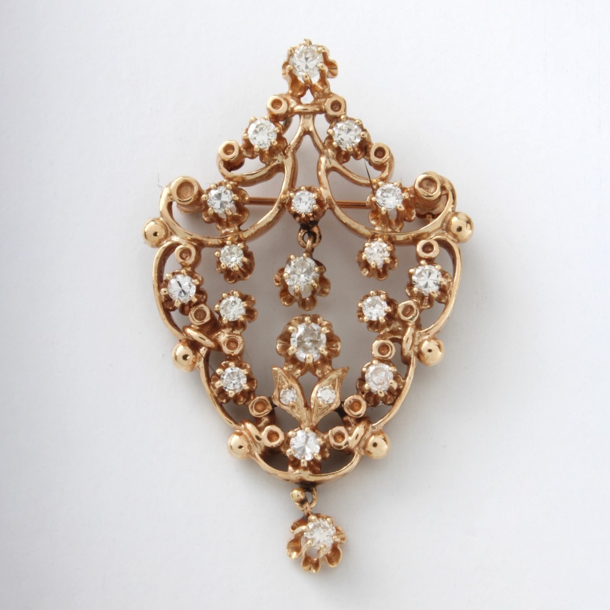 Antique Diamond and 14K Pendant