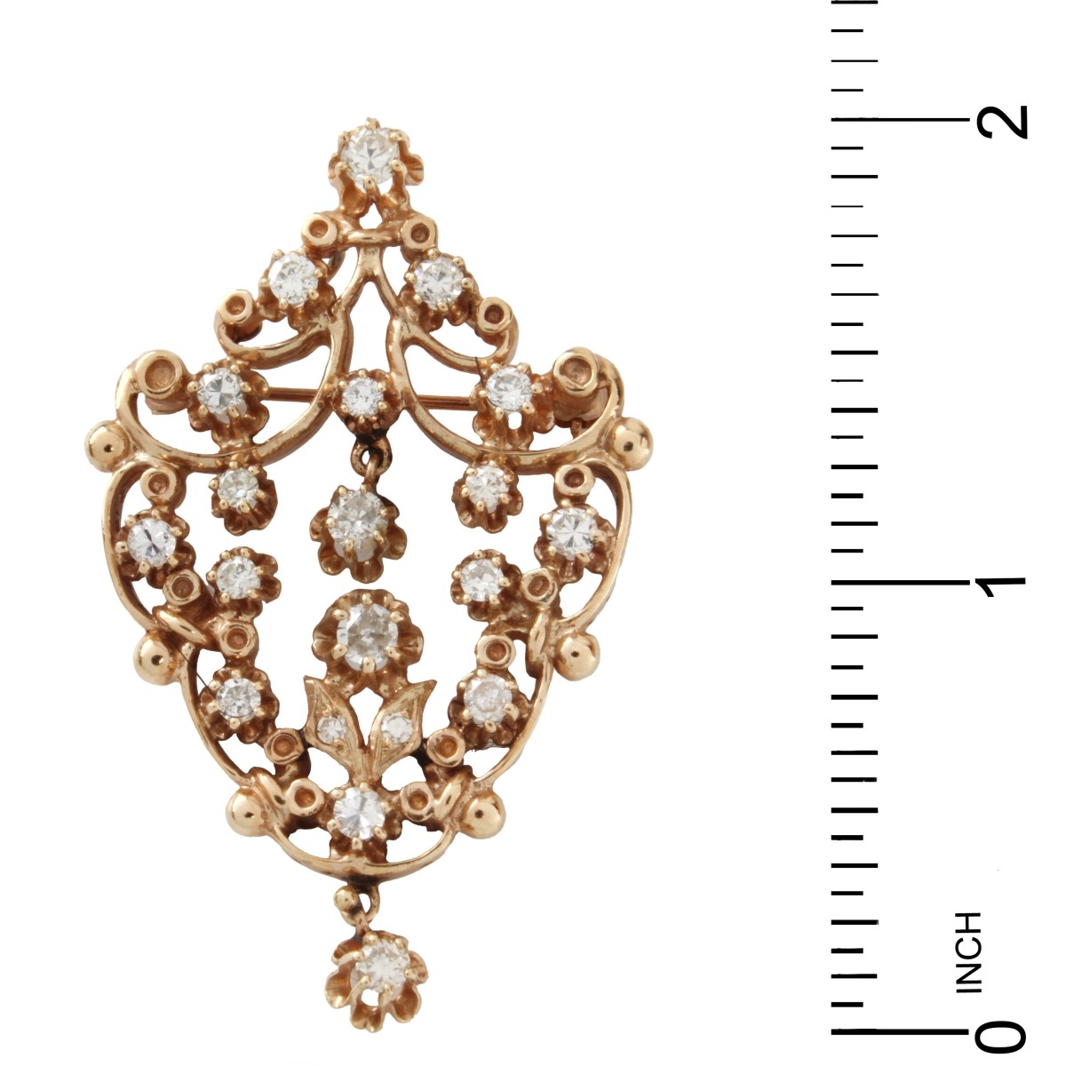 Antique Diamond and 14K Pendant