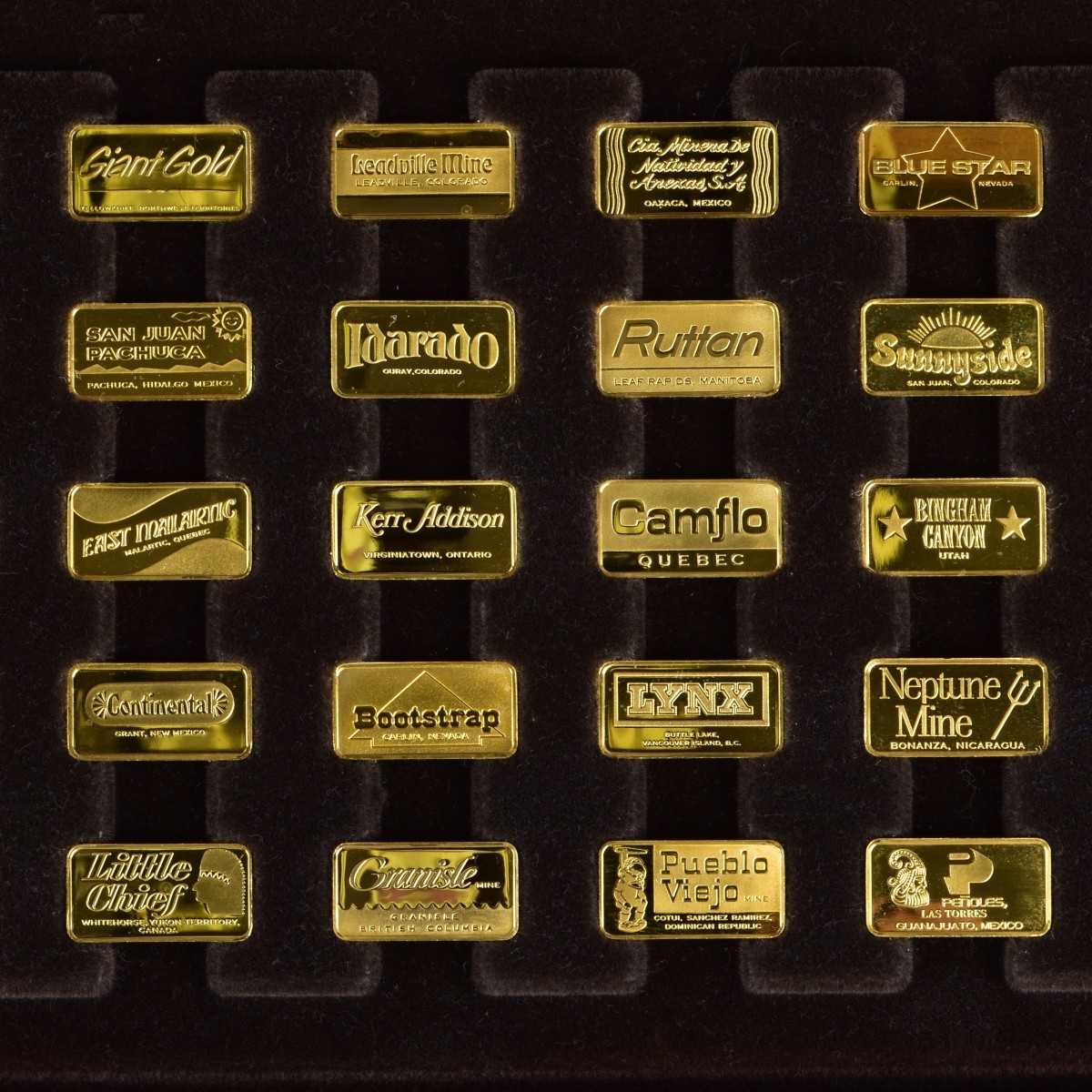Franklin Mint 24K Gold Mine Ingots Collection
