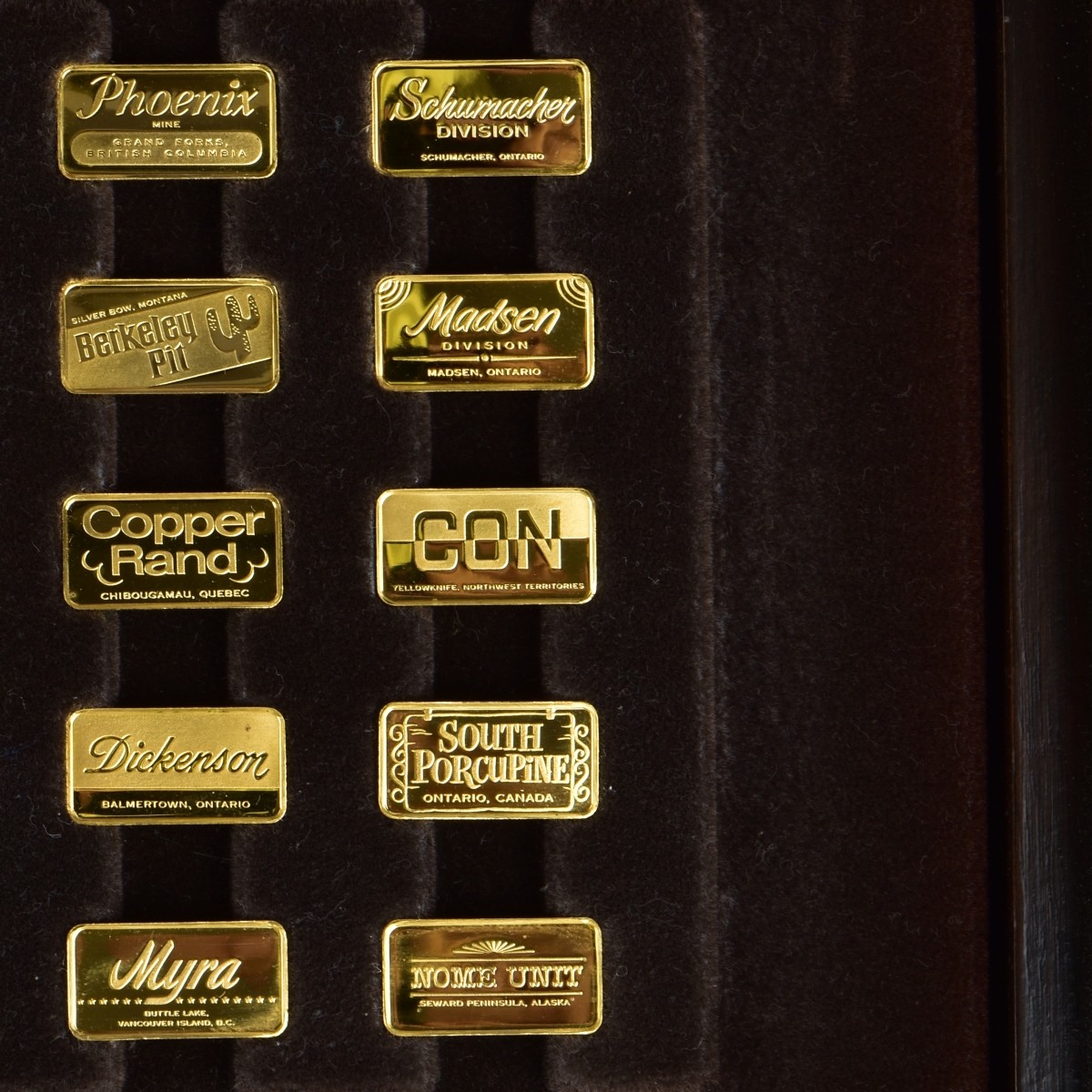 Franklin Mint 24K Gold Mine Ingots Collection