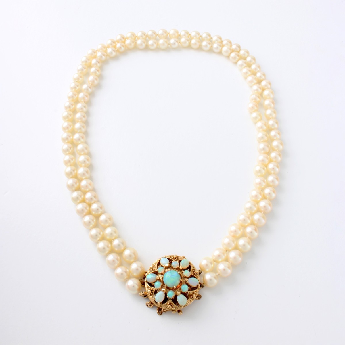 Pearl, Opal and 14K Necklace