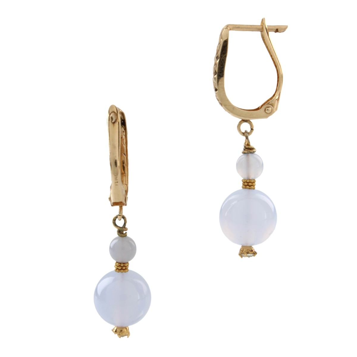 Jade and 14K Earrings
