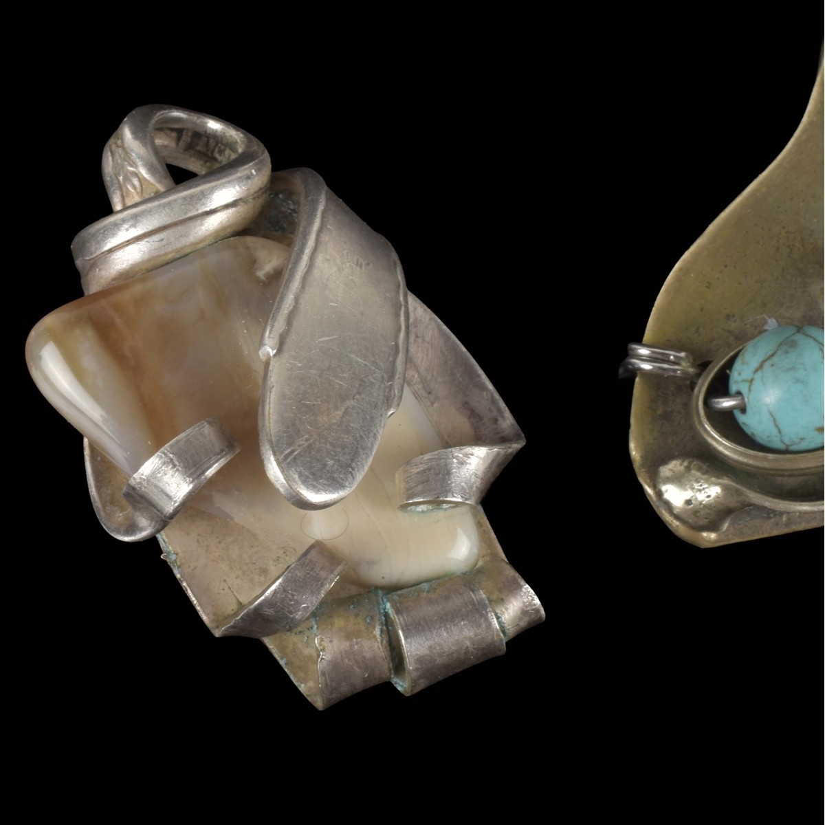 Collection of Silver Plate-Stone Pendants
