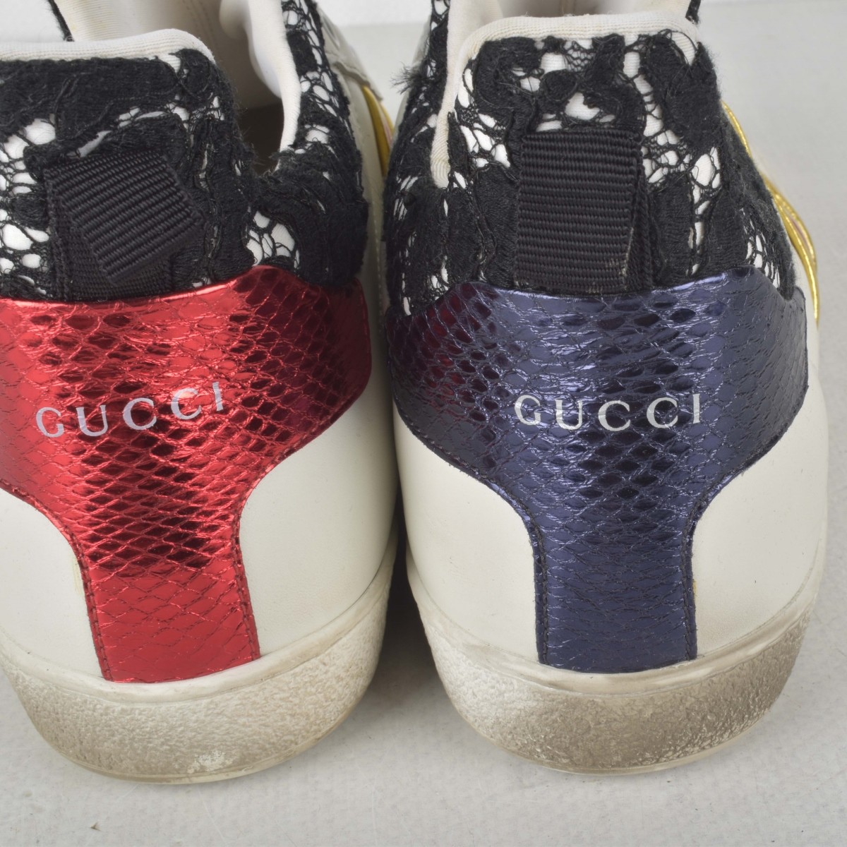 Womens Gucci White Leather Sneakers