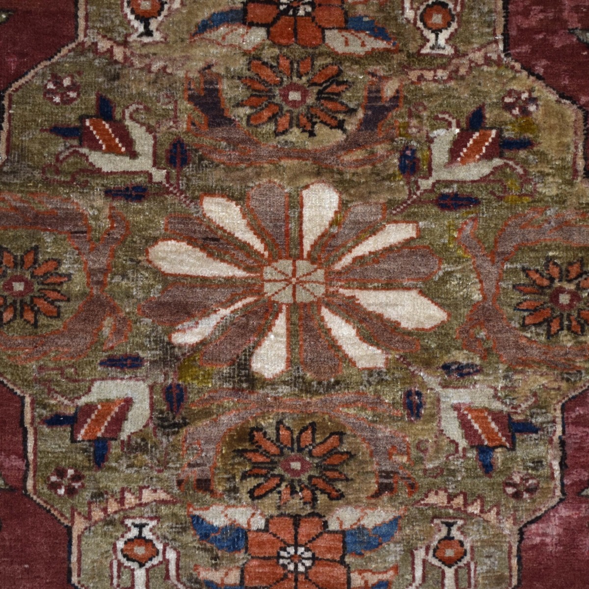 Vintage Persian Heriz Tribal Rug