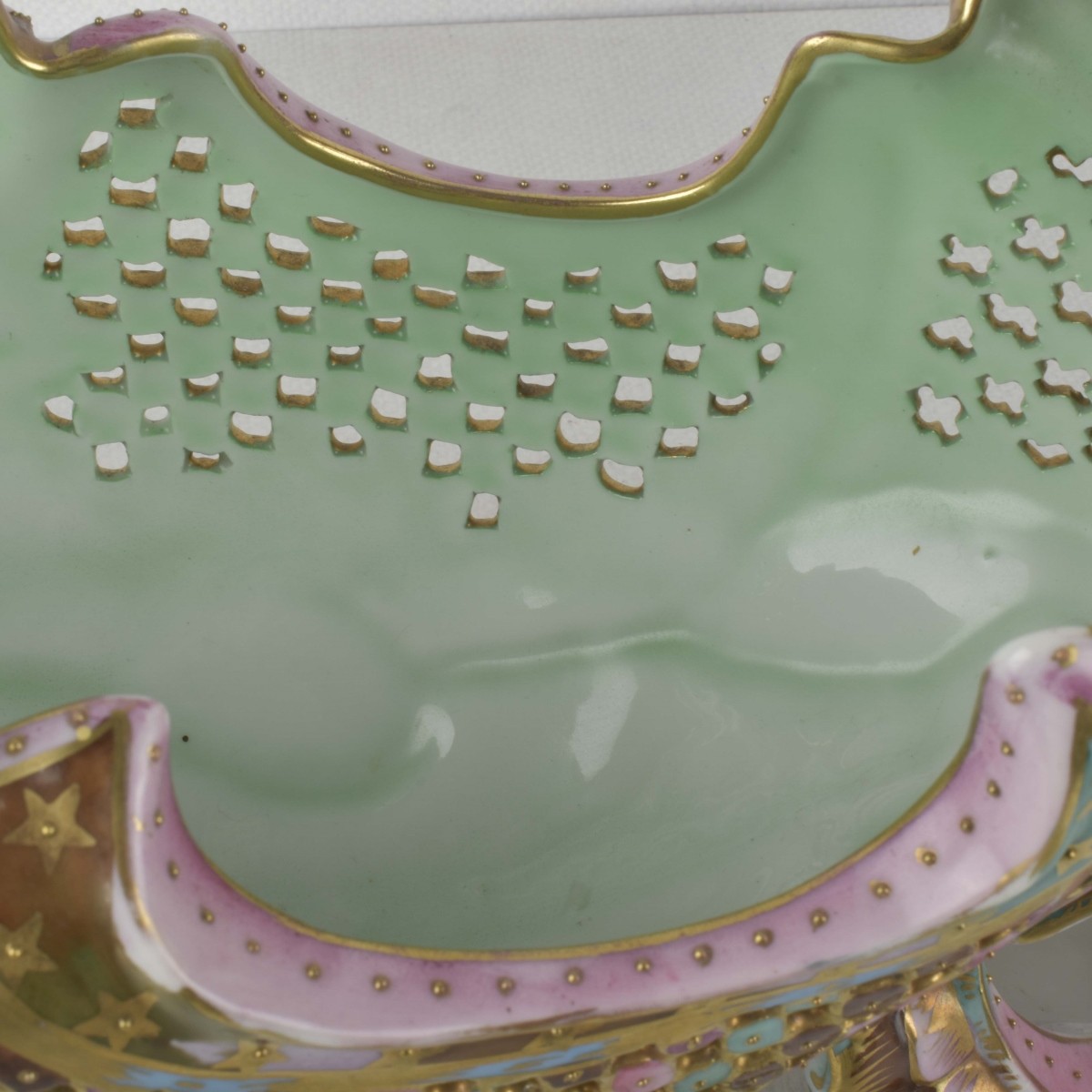 Hand Painted Porcelain Reticulated Bowl