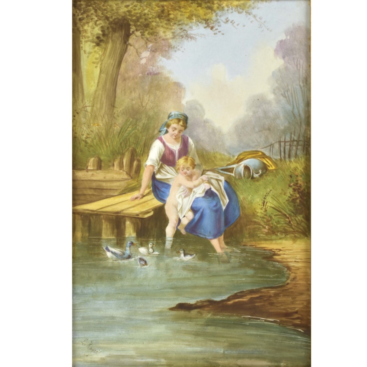 Vintage Oil on Board of a Pastoral Scene
