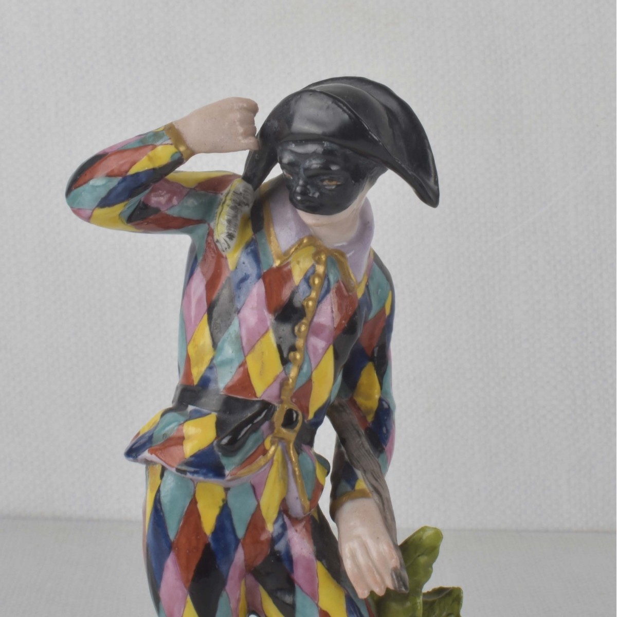 19th Century Figurine of a Masked Harlequin
