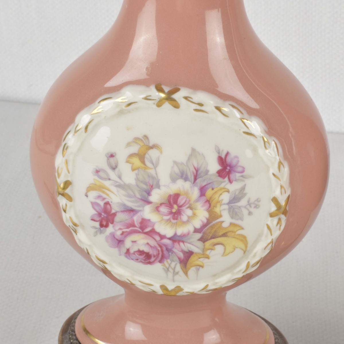 Vintage Pair Porcelain Boudoir Lamps