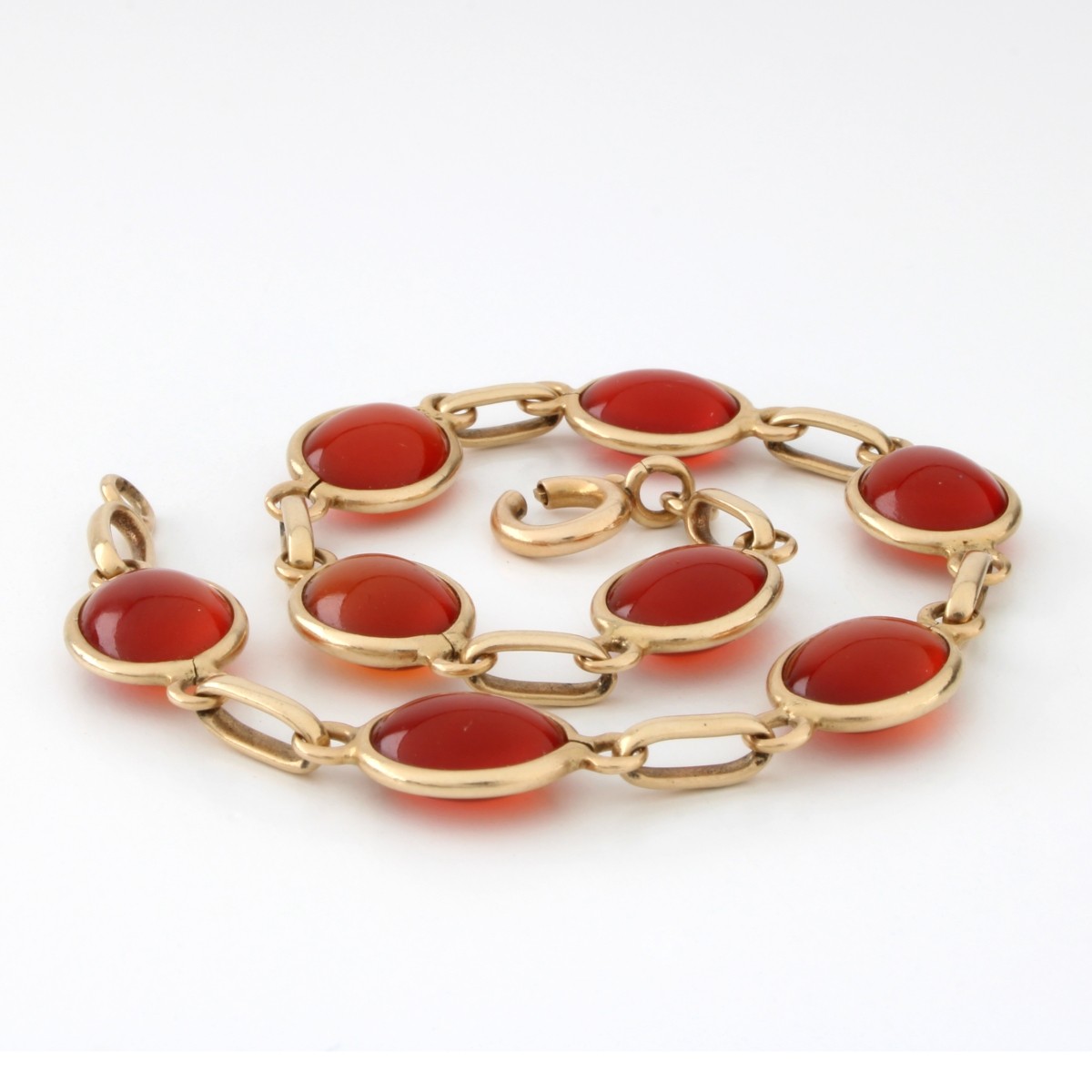 Carnelian and 14K Bracelet