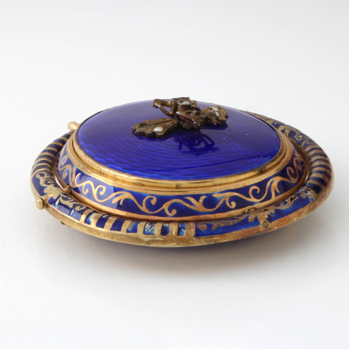 Pearl, Enamel and 14K Pendant