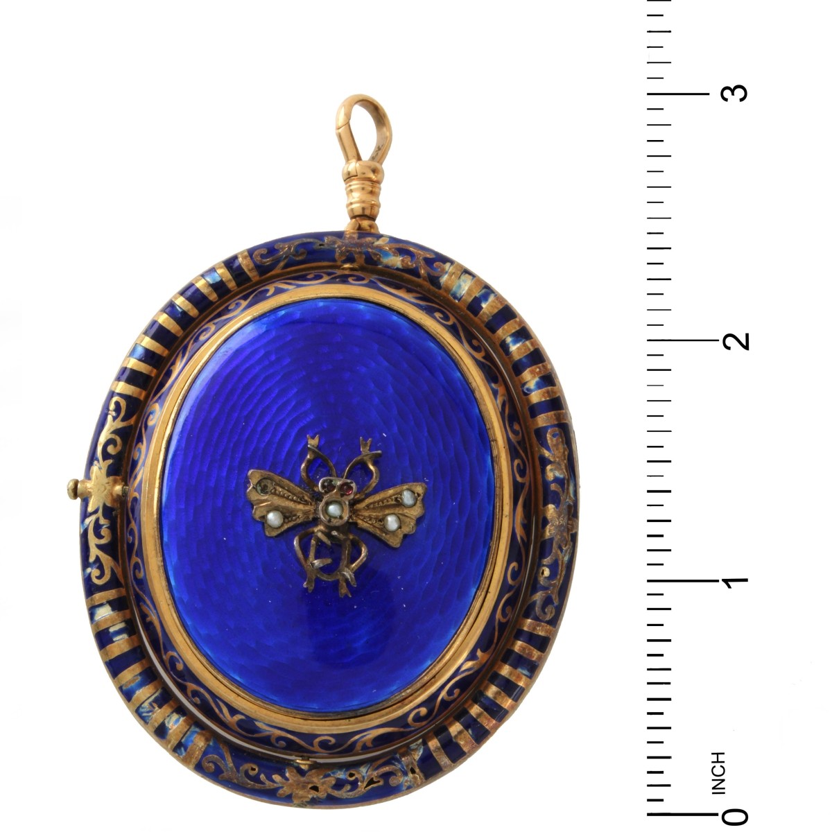 Pearl, Enamel and 14K Pendant