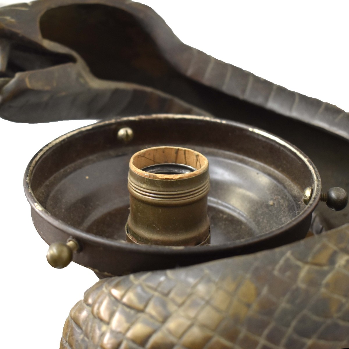 Edgar Brandt Style Bronze Snake Floor Lamp