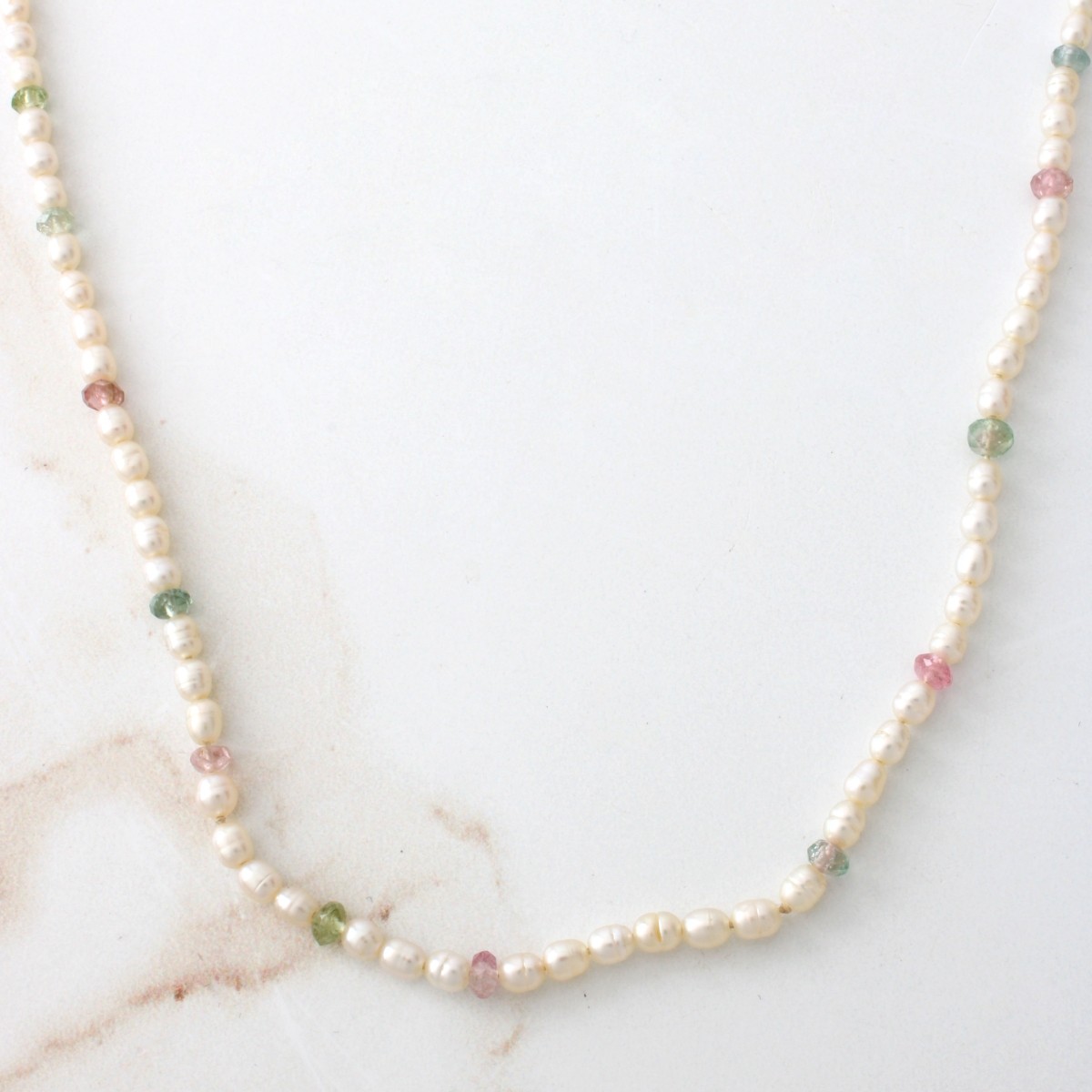 Tourmaline, Pearl and 18K Necklace