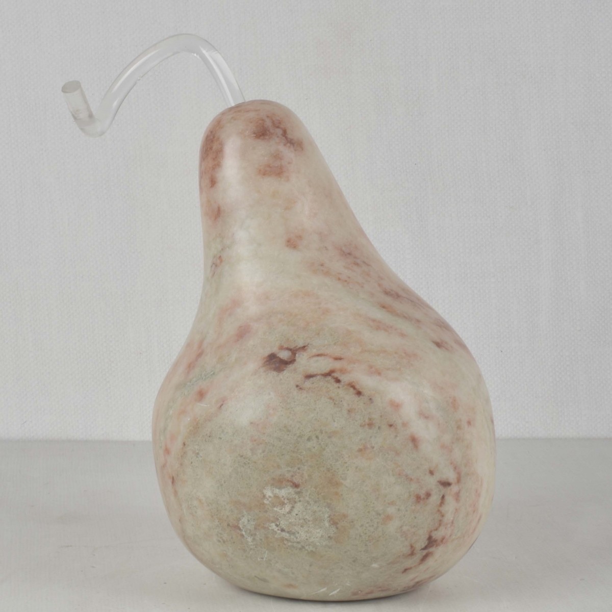 Modern Marble and Lucite Pear Sculpture