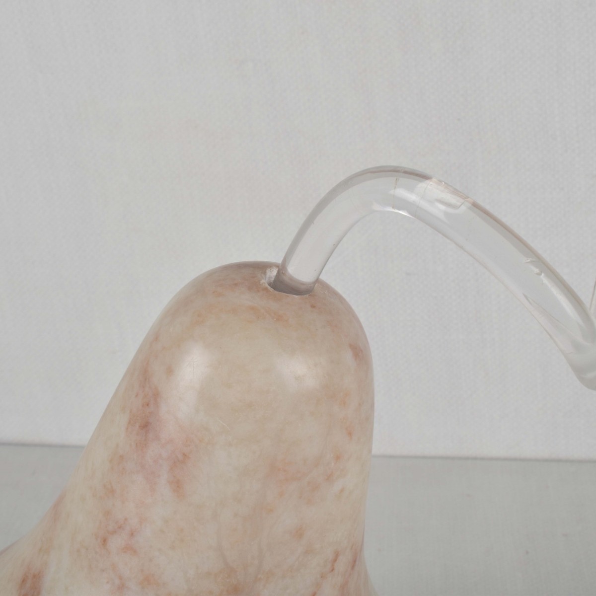 Modern Marble and Lucite Pear Sculpture