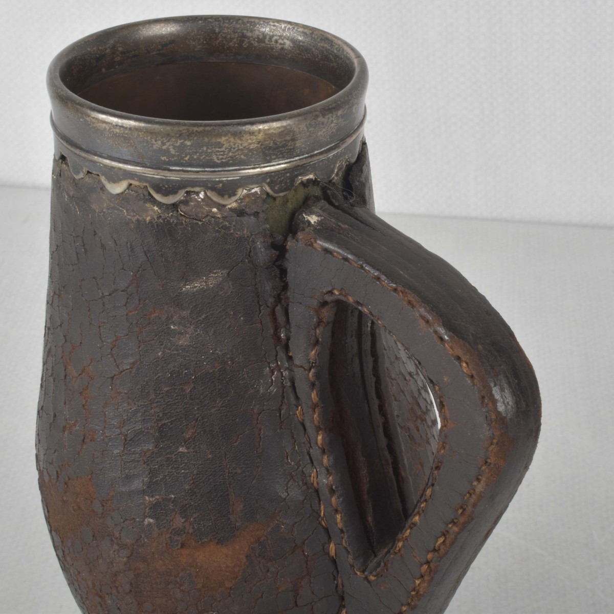Sterling Silver Leather Wrapped Tankard