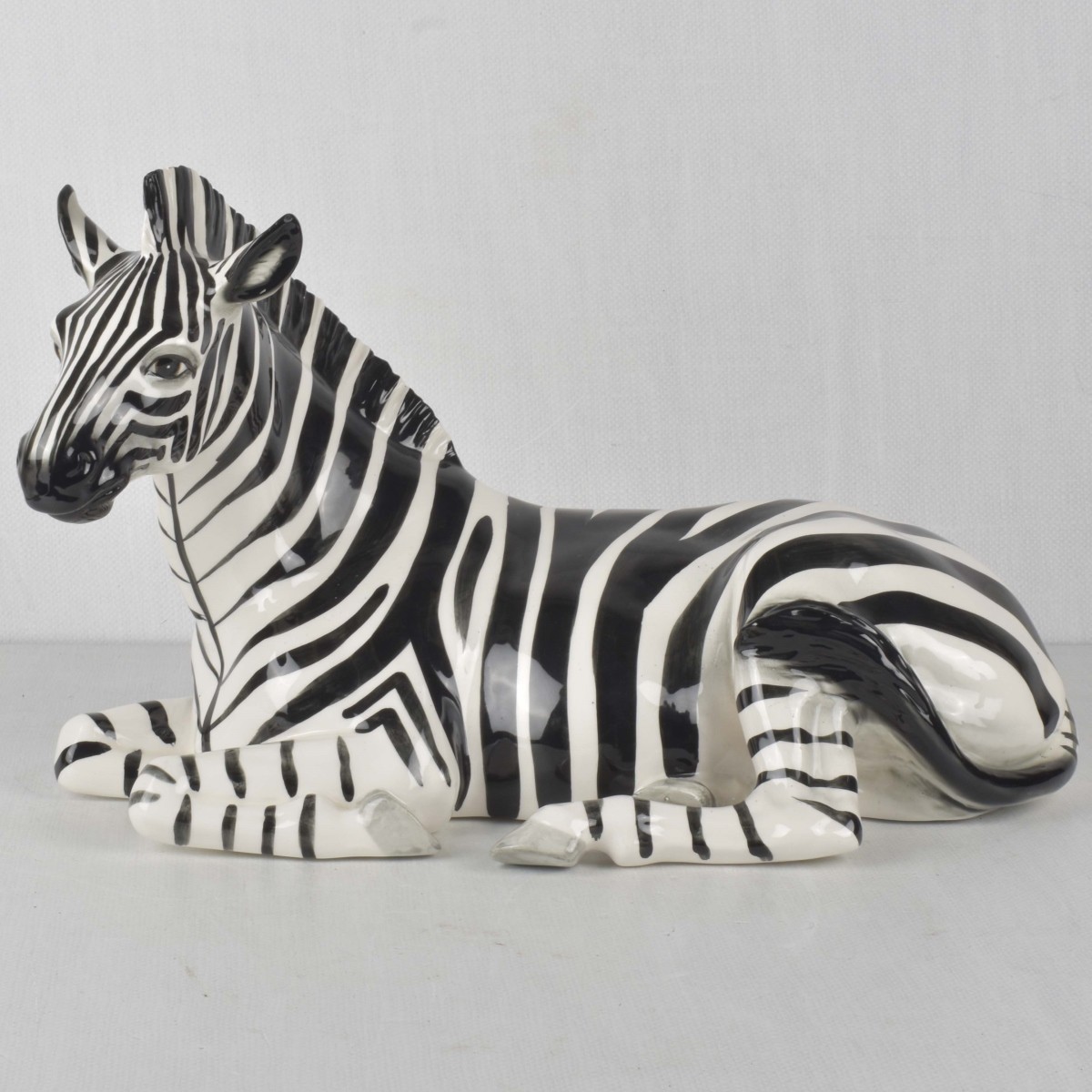 Mid-century Modern Ceramic Zebra Sculpture
