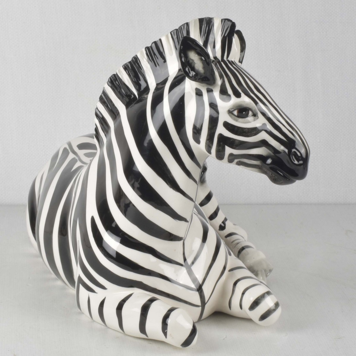 Mid-century Modern Ceramic Zebra Sculpture