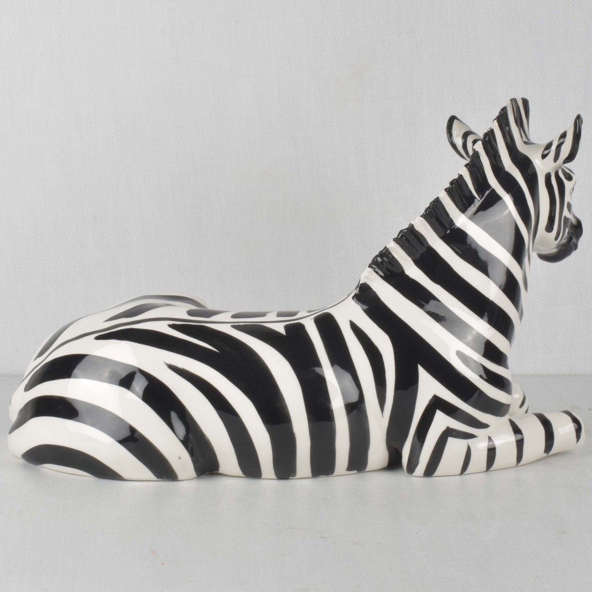 Mid-century Modern Ceramic Zebra Sculpture