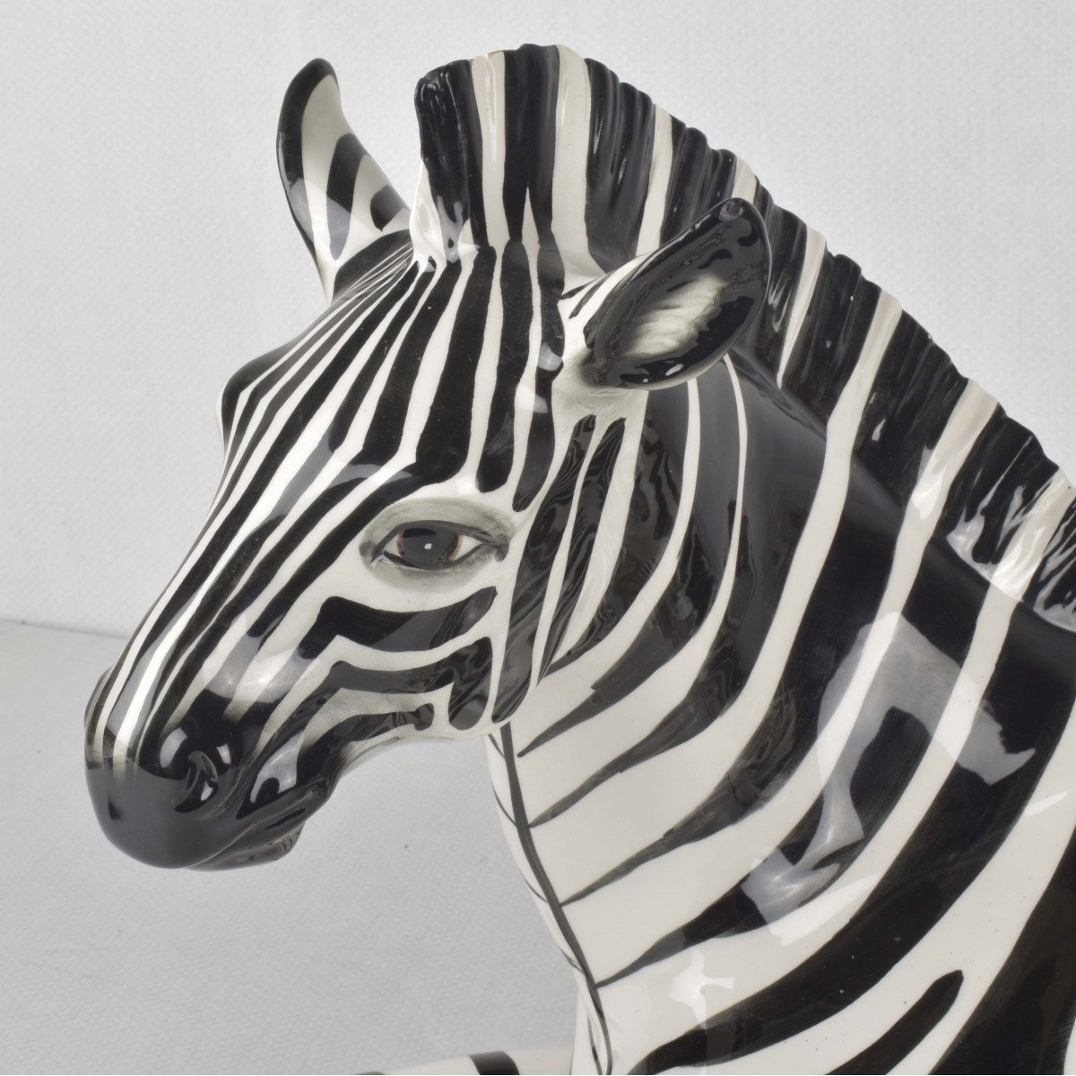 Mid-century Modern Ceramic Zebra Sculpture