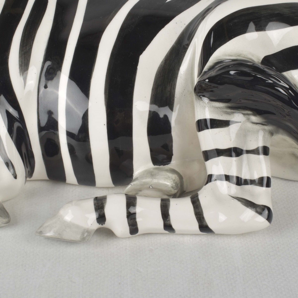 Mid-century Modern Ceramic Zebra Sculpture