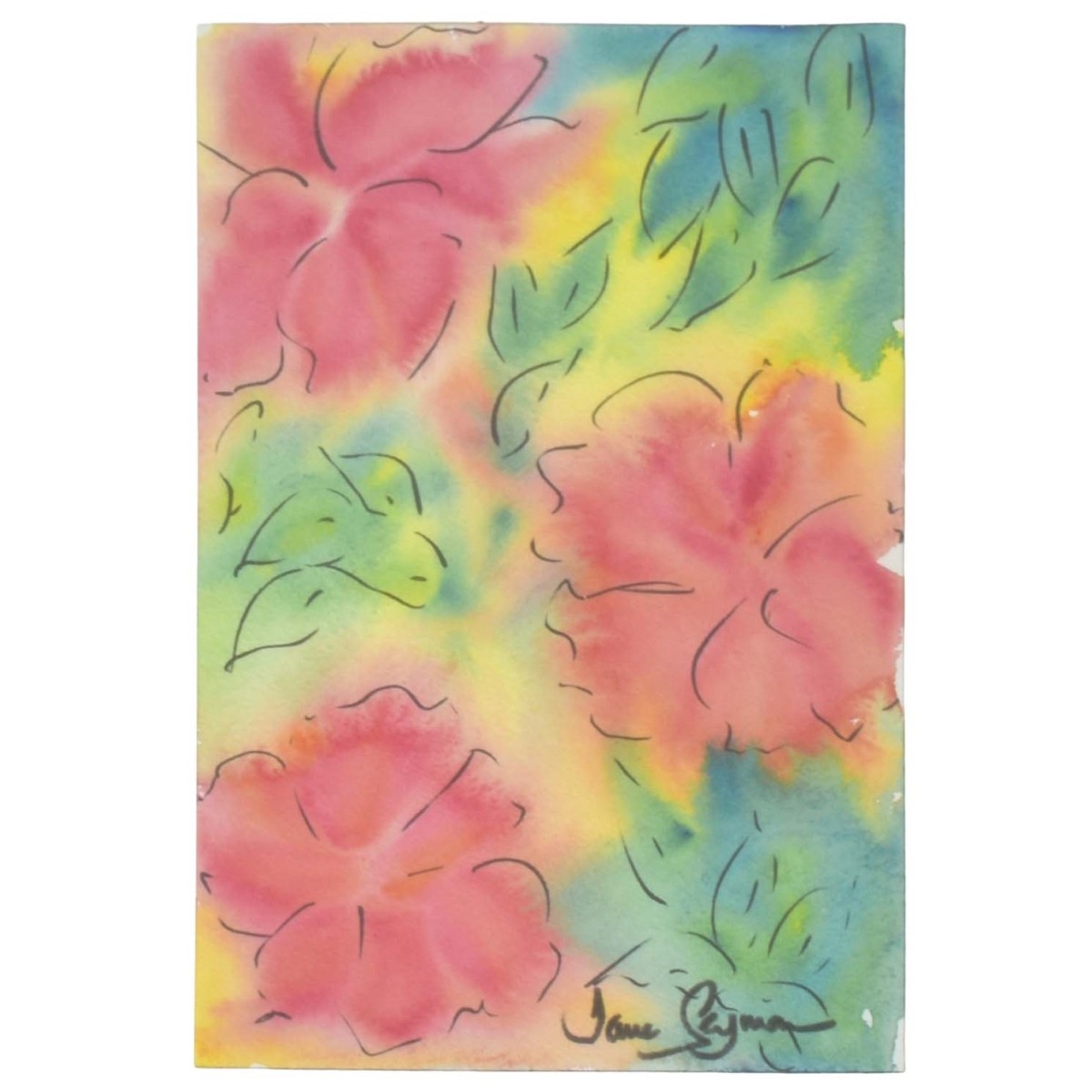 Water Color on Paper Depicting Flowers