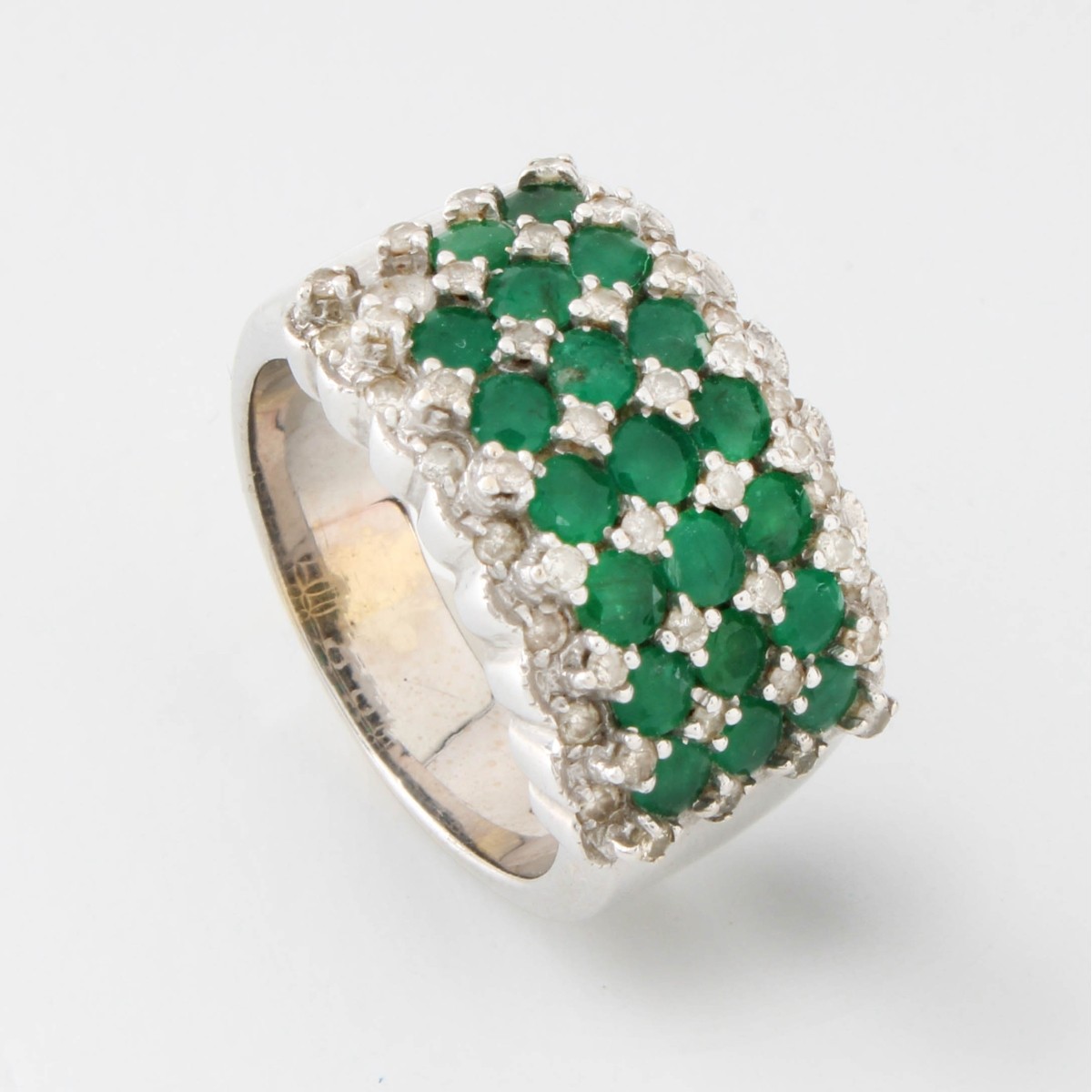 Emerald, Diamond and 18K Ring