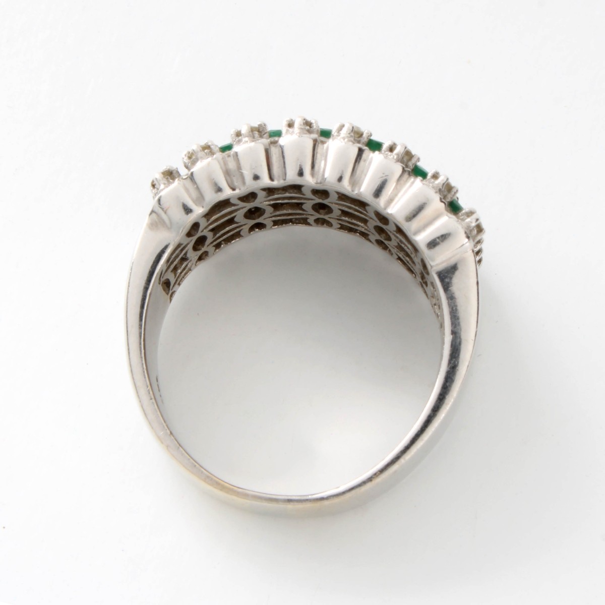 Emerald, Diamond and 18K Ring