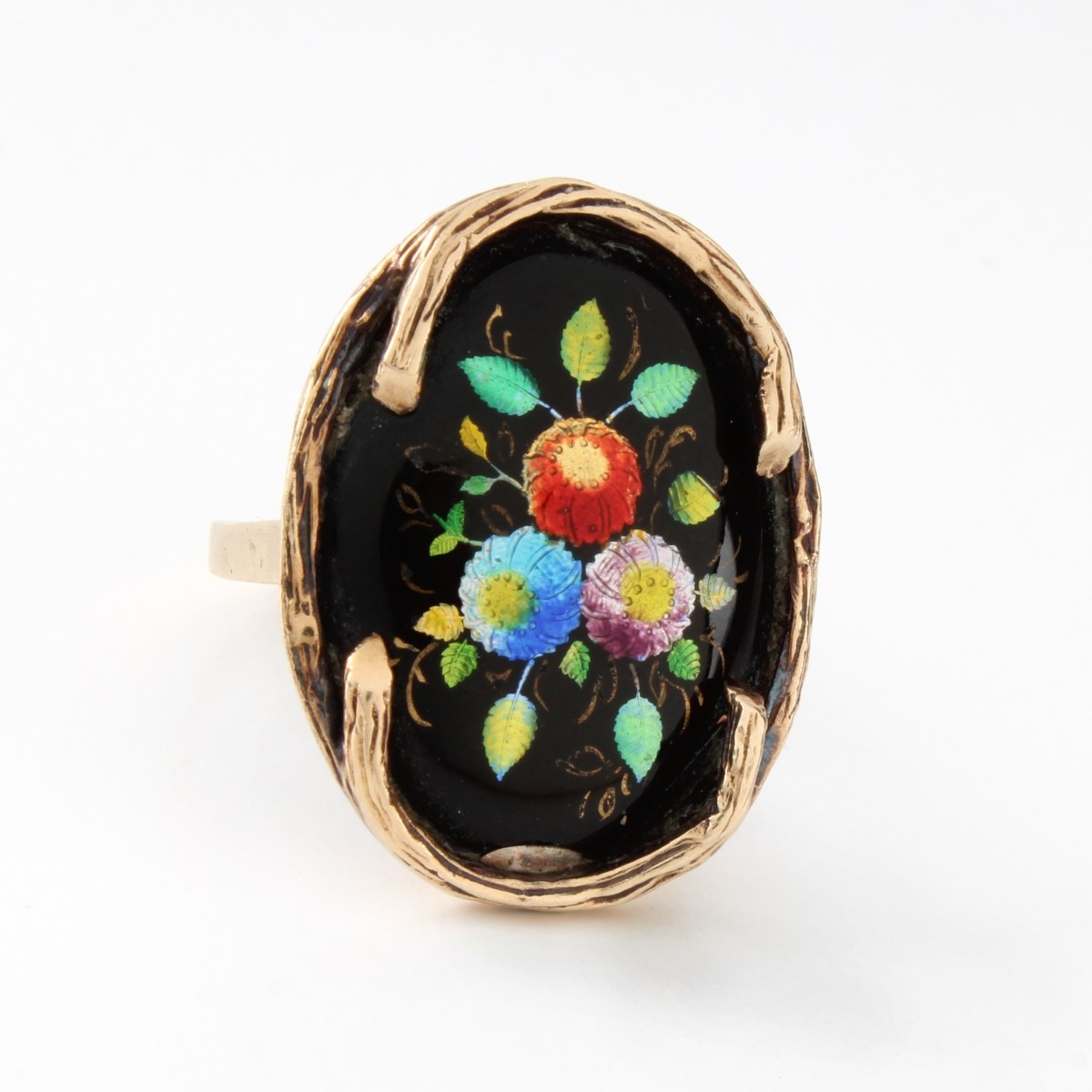 Enamel and 14K Ring