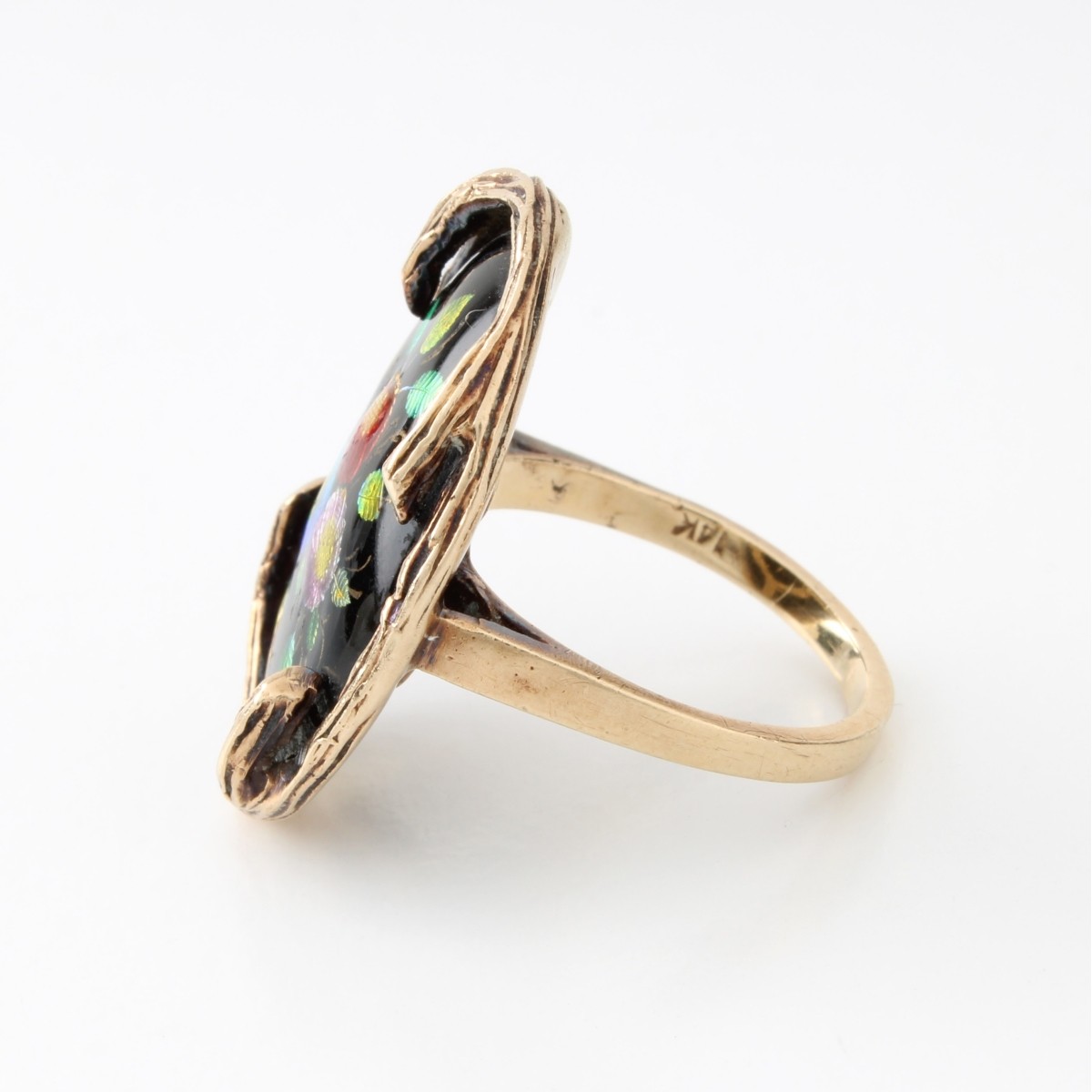Enamel and 14K Ring