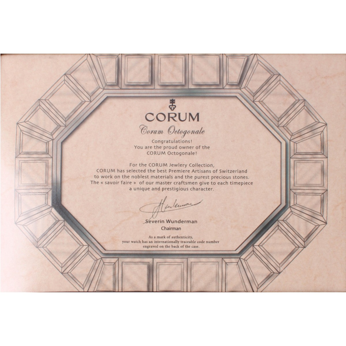 Corum Diamond and 18K Octagonale Watch