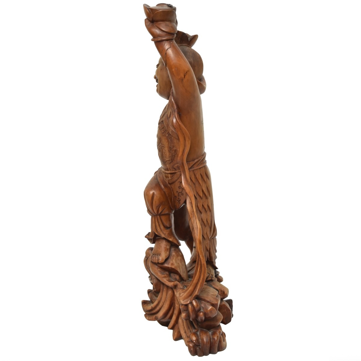 Carved Chinese Sculpture of a Lady