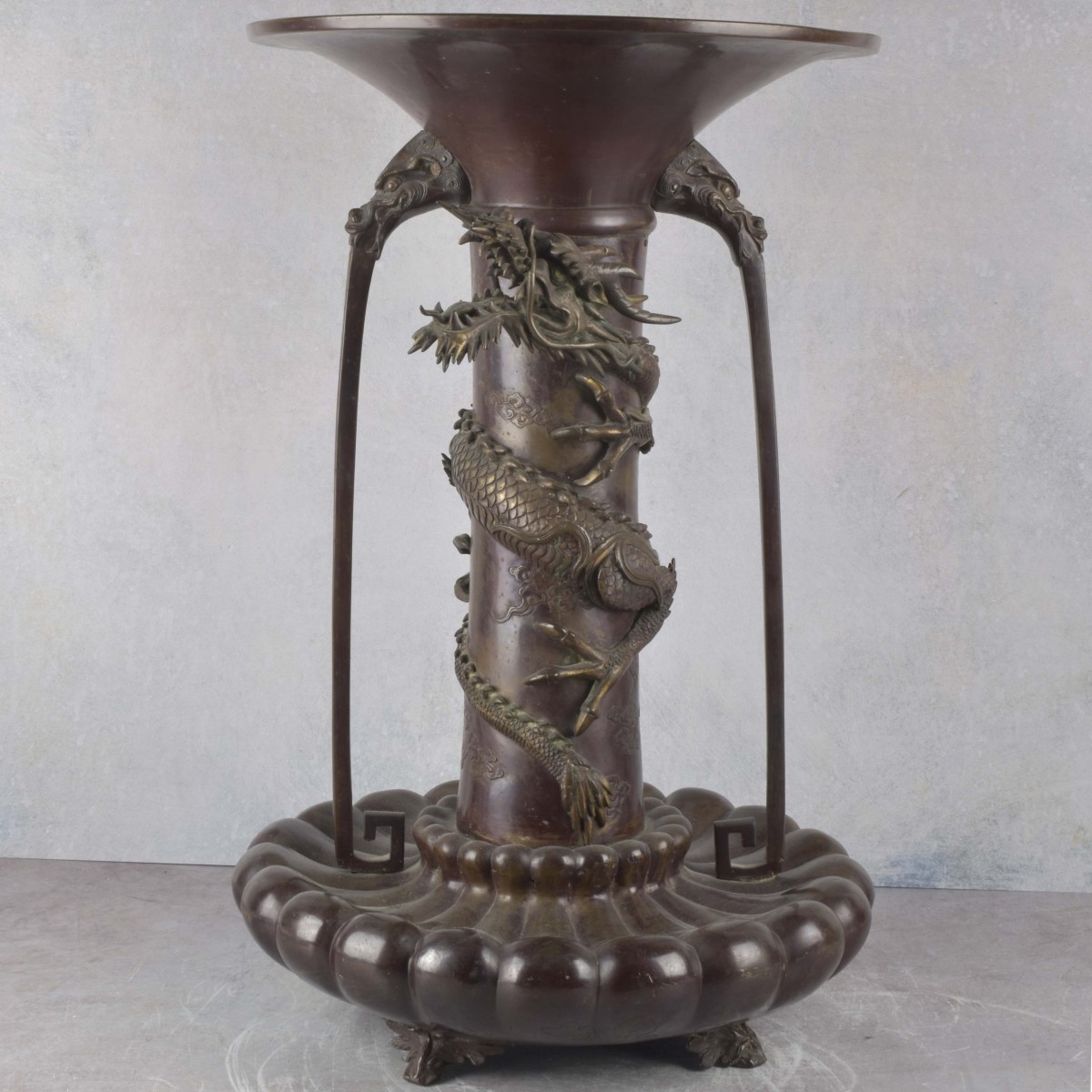 Massive Japanese Antique Bronze Urn