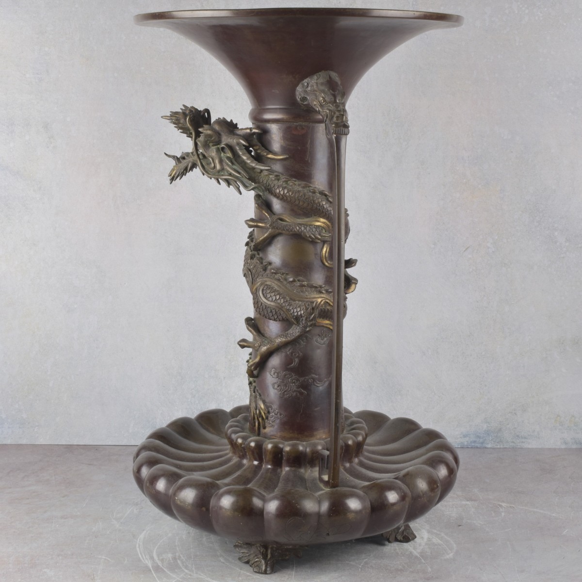 Massive Japanese Antique Bronze Urn